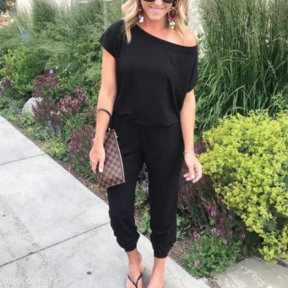 Black fashion jumpsuit romper